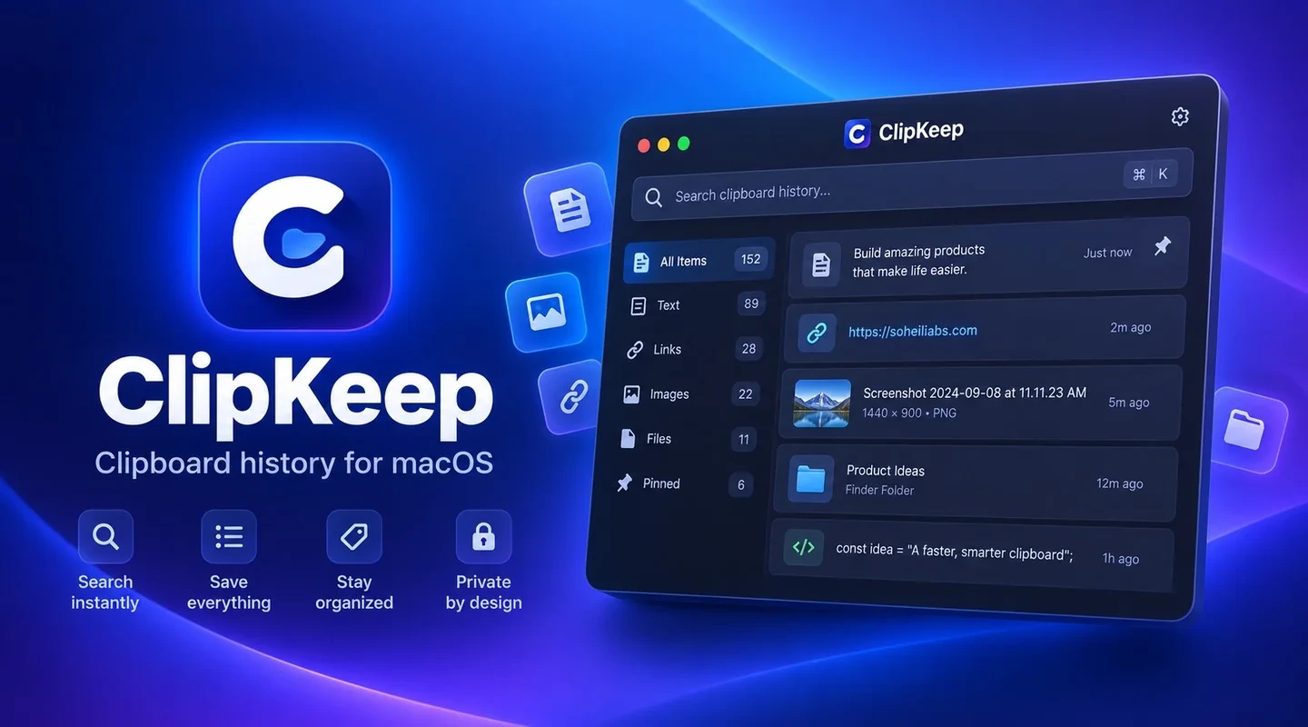 ClipKeep clipboard history for macOS